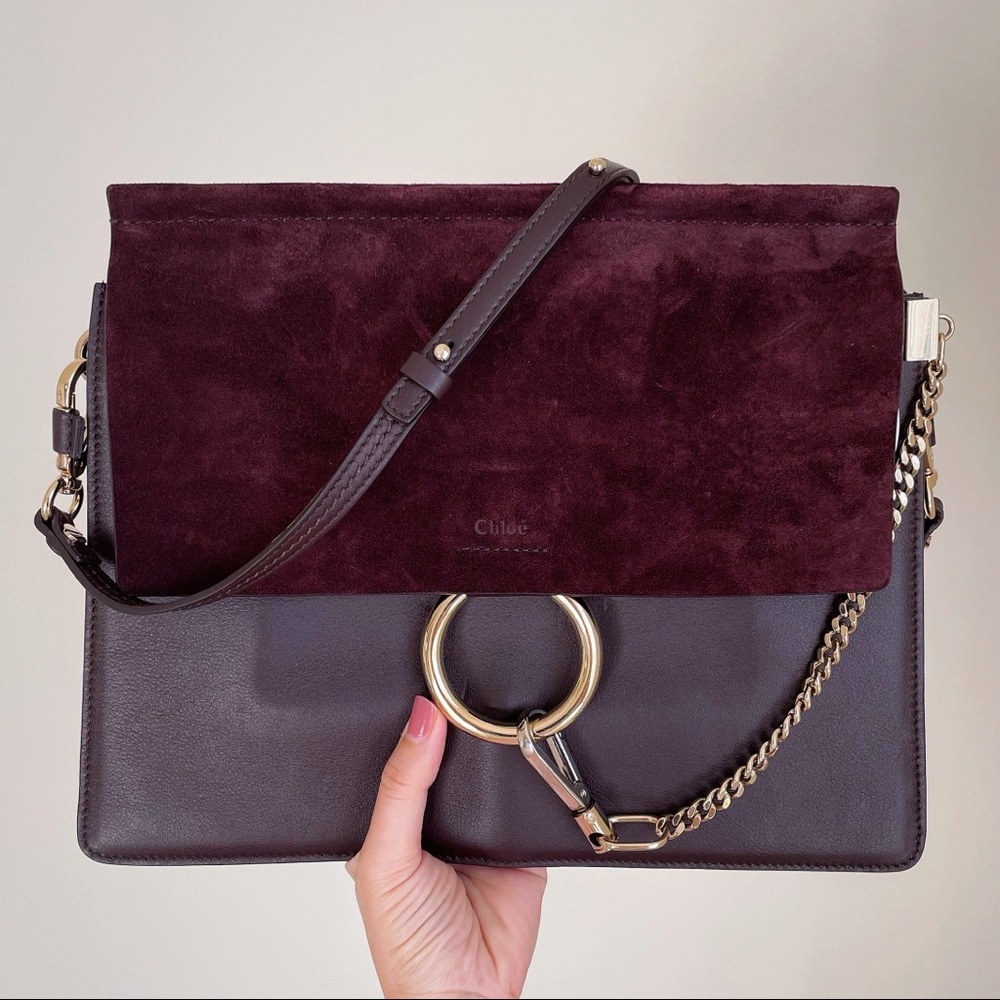Chloe large Faye bag, burgundy, NWT